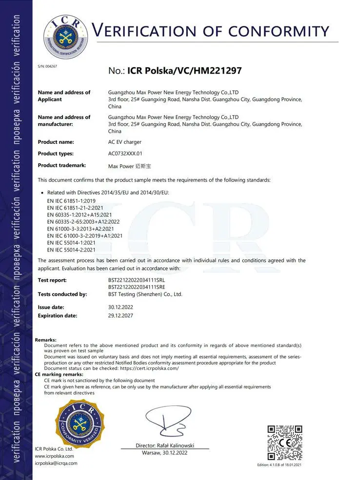circular communication 7kw ce certificate