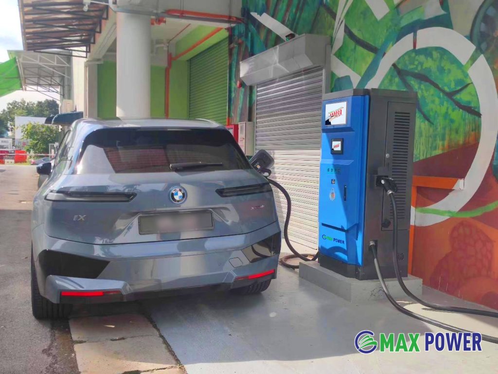 FC series commercial dc fast ev charger station installed outdoors in Thailand.